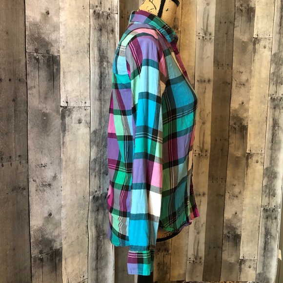 American Eagle Vintage Boyfriend Plaid Shirt XS - Picture 3 of 8